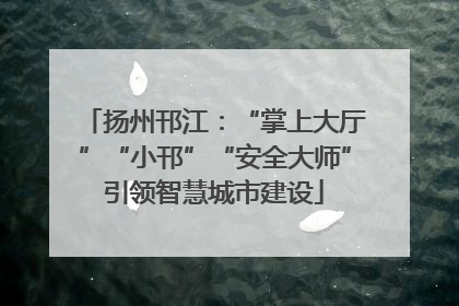 扬州邗江：“掌上大厅”“小邗”“安全大师”引领智慧城市建设